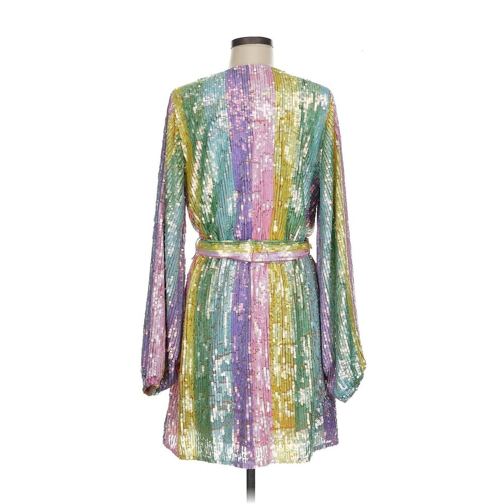 Show Me Your Mumu Wear Me Out Dress In Rainbow Stripe Sequins S - Picture 8 of 13